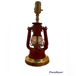 Vintage Red Lantern Base Lamp